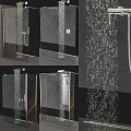 Modern Shower Head With Rainfall Water Flow And Glass Enclosure Design
