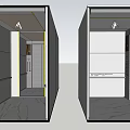 Modern Elevator Interior Structure With Metal Doors And Detailed Layout View