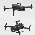 Black Foldable Drone With HD Camera And Four Rotors For Aerial Use