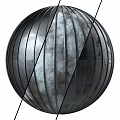 Metallic Sphere With Striped Design Textured Surface Divided Sections Worn Patches 3d model