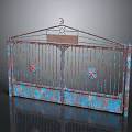 Rustic Iron Garden Gate With Blue Patina Star Decorations Double Doors And Number 2