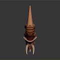 Detailed Orange Triceratops Dinosaur 3D Model with Spiked Frill and Horns