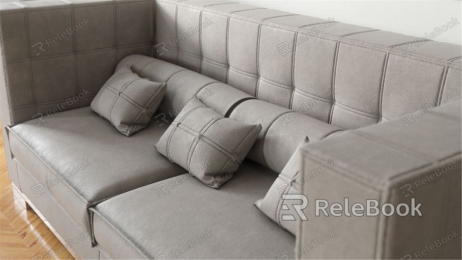 Leather sofa Modern double sofa model