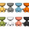 Decorative Human Shaped Round Tables With Multiple Vibrant Colors For Home Decor