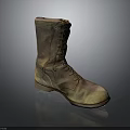 Vintage Worn Leather Military Work Boots With Laces For Practical Daily Use