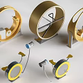 Modern Sports Training Equipment with Circular Gold Rings Adjustable Stands and Connecting Wires