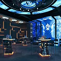 Modern Bar Clear Bar Tacker Block Stage Bar Table and Chair Combination 3d model
