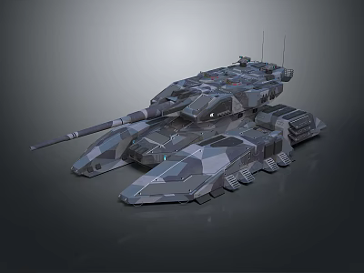 Advanced Modern Military Tank With Camouflage Armor And Long Barrel Structure 3d model