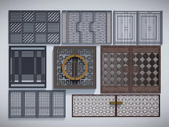 New Chinese Style Gate Iron Gate Mansion Admission Gate Entry Iron Gate Villa Area Gate 3d model