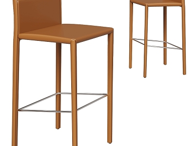 Milani Italian simple leather bar chair bar stool 3d model