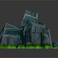 Natural Wood And Stone Materials With Geometric Shapes And Green Bases