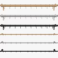 Metal Curtain Rods With Hook Design And Decorative Ends In Gold Silver Black
