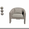 Modern Patterned Fabric Upholstered Single Sofa Chair With Decorative Cushion For Cozy Living Room