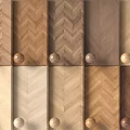 Various Wooden Flooring Samples With Herringbone And Straight Grain Patterns In Natural Colors