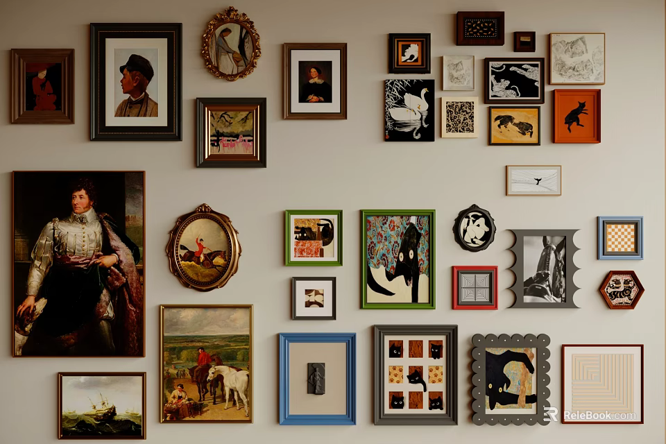 Diverse Decorative Frames For Wall Gallery With Various Styles And Designs 3d model