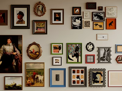 Diverse Decorative Frames For Wall Gallery With Various Styles And Designs 3d model