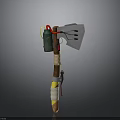 Handmade DIY Tool With Red Head Wooden Handle Tape Wrapped Green Container And White Fabric