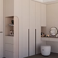 Modern White Wood Wardrobe With Sliding Doors Open Shelves Built In Lighting And Mirror