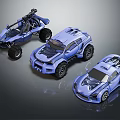Blue Toy Cars Collection Featuring Off Road Vehicle And Sports Car Models