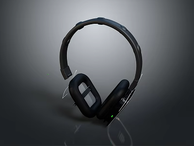 Black Over Ear Computer Headset With Soft Ear Pads For Audio And Gaming Sessions 3d model