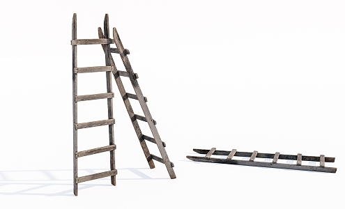 Modern Ladder Old Wooden Ladder 3d model