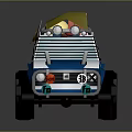 Lego Style Blue And White Off Road Vehicle With Number 38 Design