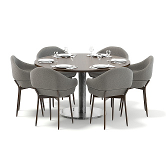 Modern Dining Table Chair Combination Dining Table Chair 3d model