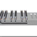 Industrial Conveyor Belt Systems Arranged in Row for Production Line with Metal Frames