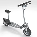 Electric Scooter with Black Seat Metal Frame and Large Front Wheel Design