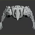 Silver Robot Creature With Metallic Mechanical Structure Standing On Dark Background