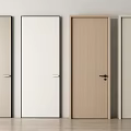 Modern Hinged Interior Doors In Various Colors With Sleek Design And Metal Handles