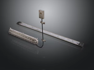 Long Industrial LED Light Strips With Metal Housing And Power Adapter 3d model