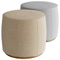Beige Gray and Dark Gray Fabric Upholstered Ottoman with Modern Simple Design for Living Room