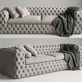 Modern double sofa multiplayer sofa 3d model
