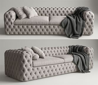 Modern double sofa multiplayer sofa 3d model