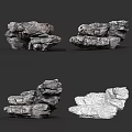 Natural Rock Formations With Rugged Texture And Stacked Structure In Outdoor Scene 3d model