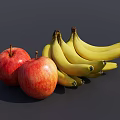 Fresh Red Apples And Ripe Yellow Bananas Fresh Fruit Arrangement On Dark Background