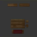 Wooden Dining Table With Red Cushion Bench Stools Bookshelf And Green Board Papers