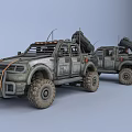Heavy Weapons Mounted On Tactical Rugged Military Off Road Vehicles
