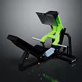 Green And Black Household Fitness Leg Training Machine With Seat Pedals And Support Bars