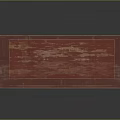 Red Vintage Double Door Glass Cabinet With Wooden Texture And Shelves