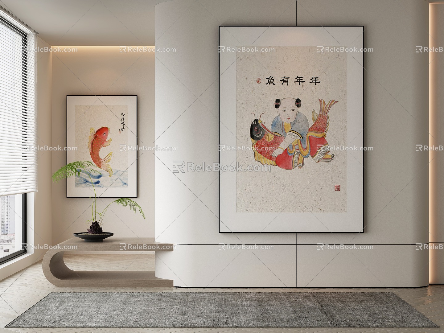 New Chinese Decorative Painting 3d model