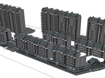Multi Story Residential Building Models With Organized Layout And Architectural Details 3d model