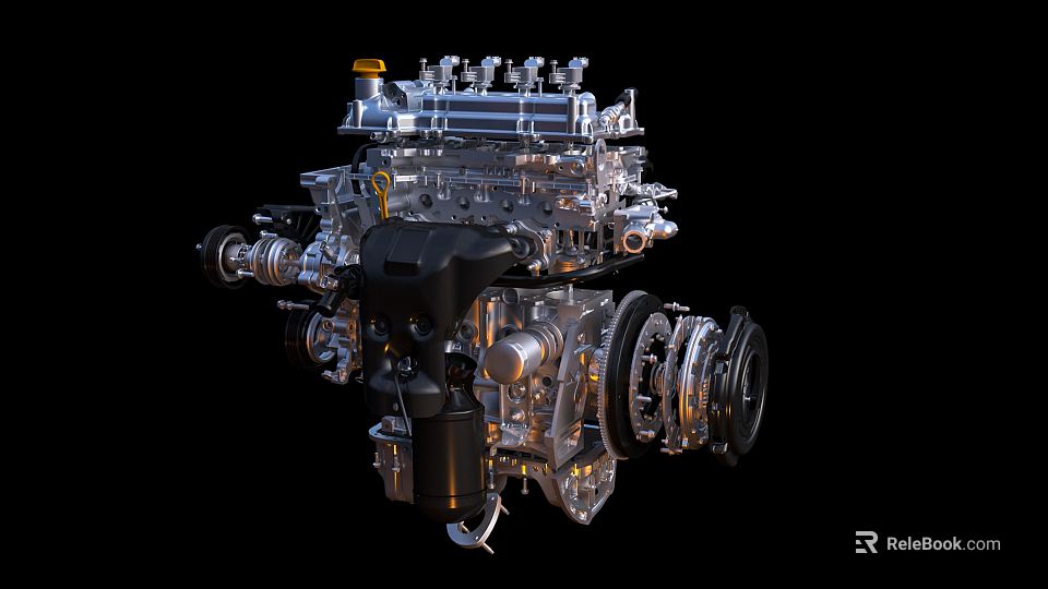 High Performance Modern Engine With Metallic Structure Precision Components And Advanced Mechanical Parts 3d model 
