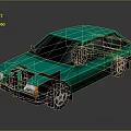 Vintage Green Hatchback Car With Black Windows And Silver Wheels Shiny Exterior