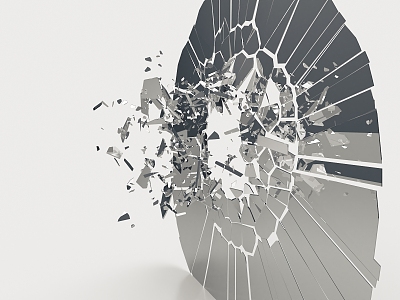 broken mirror broken glass splash glass splash mirror 3d model