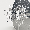 broken mirror broken glass splash glass splash mirror 3d model