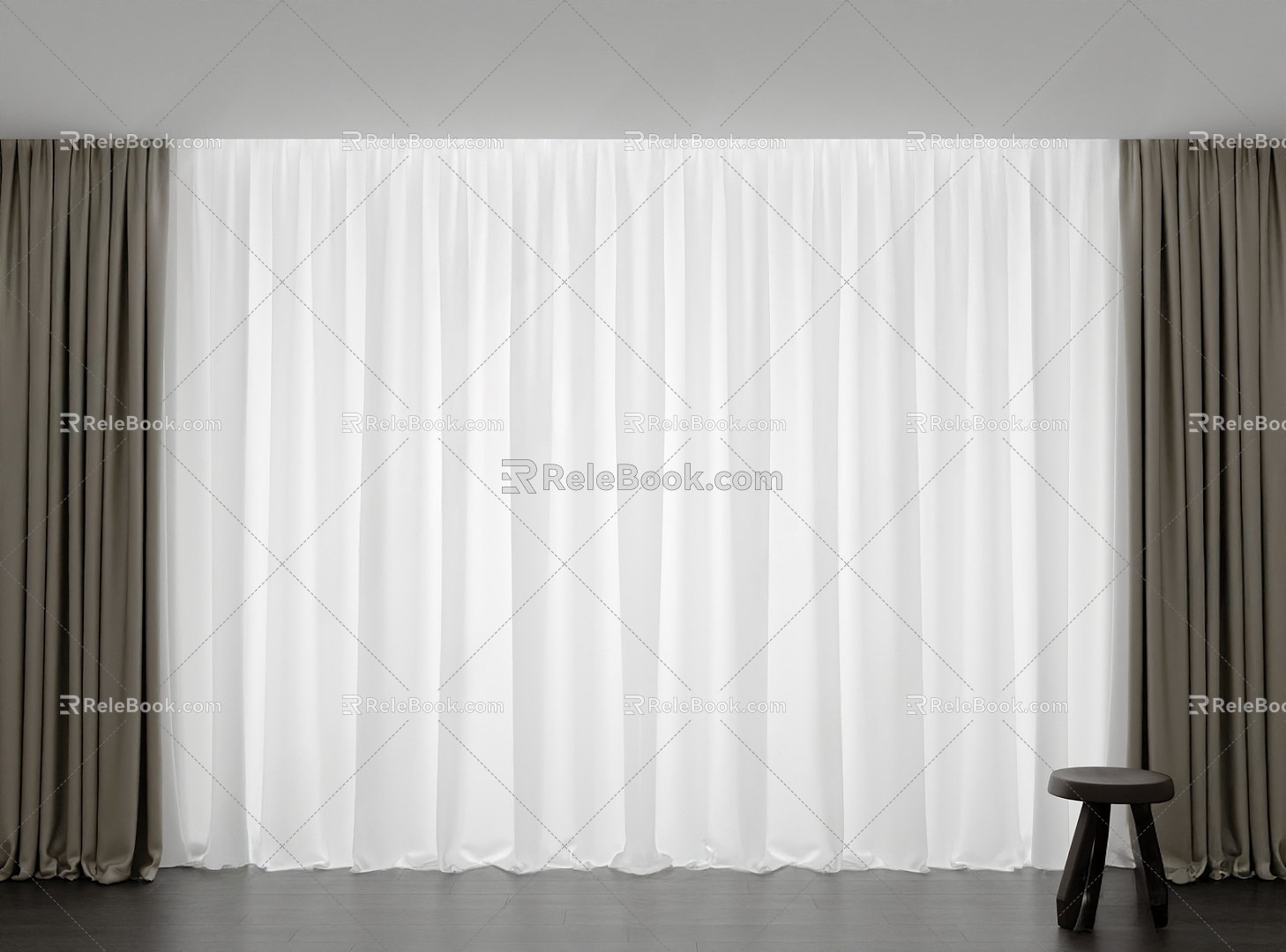 Modern Italian Gauze Curtain Gauze Curtain 3d model