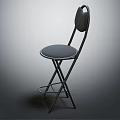 Stylish Folding Leisure Chair With Metal Frame Round Seat And Comfortable Backrest