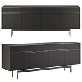 Modern Entryway And Side Cabinet With Sleek Dark Design And Metal Legs